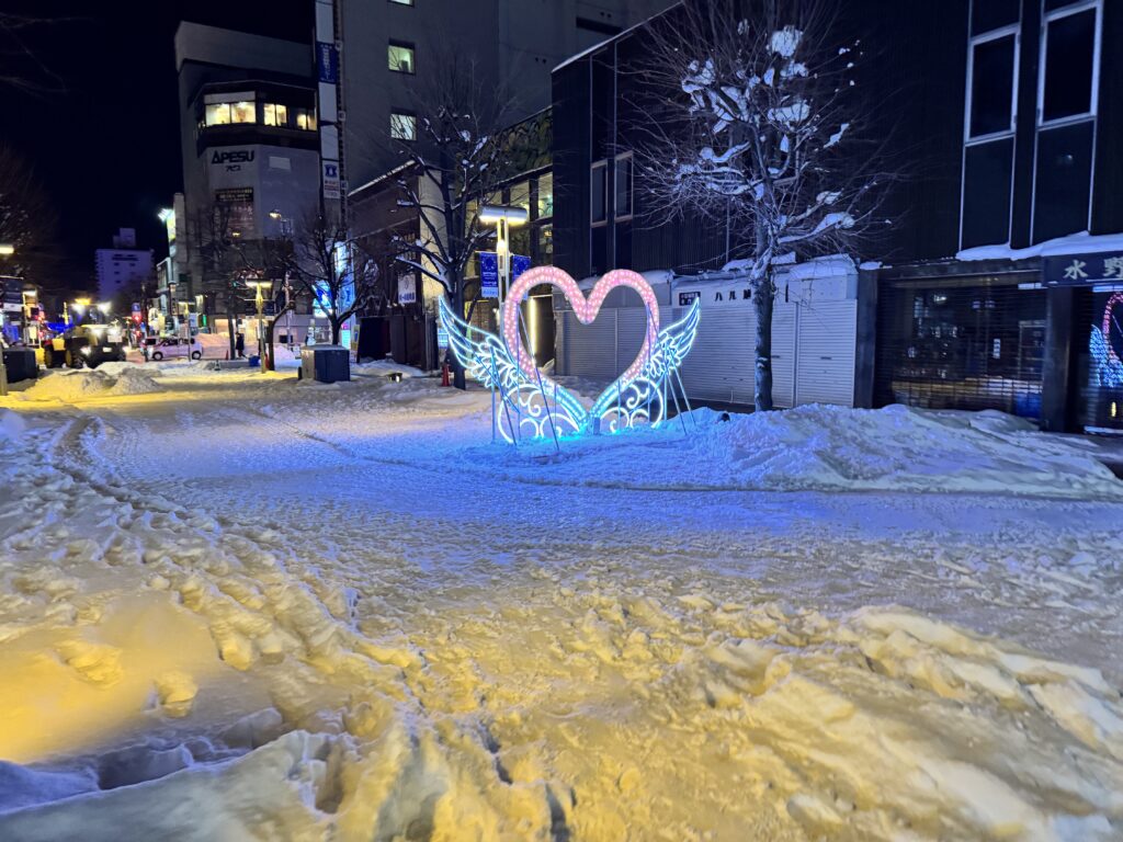 買い物、公園通りのイルミネーション