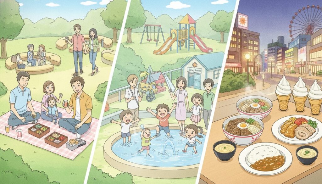 三つのゾーンが自然な色とテーマでつながり、見る人が自由に解釈できる余白のあるデザイン