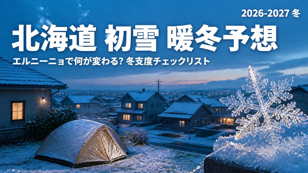 北海道 初雪2026 暖冬予想 エルニーニョで何が変わる 冬支度チェックリストのサムネイル画像